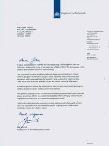 Letter Dutch Ambassador